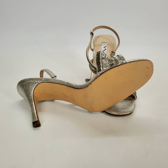 Nina Womens Amani Slingback Stiletto Heels Shoes Metallic Evening High Heel 6 M - Picture 4 of 10